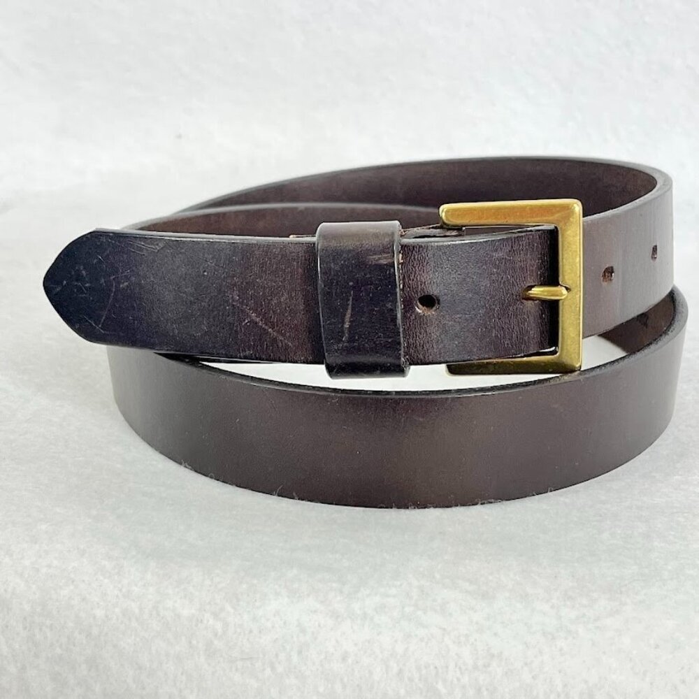 Eddie Bauer Leather Belt Classic Old Money Luxury Academia Prep Brown 3XL